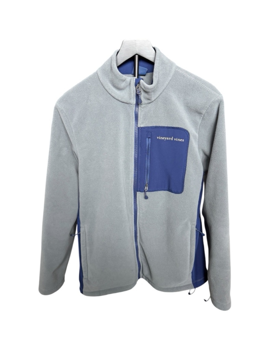 Vineyard Vines Fleece Jacket Mens Small Blue Gray Preppy Coastal Zip Z45